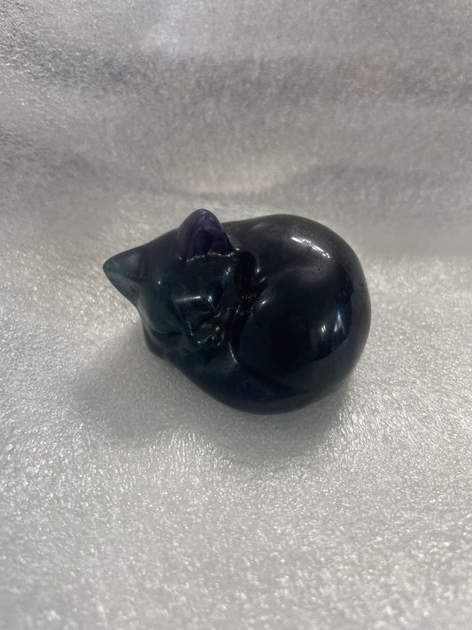 Rainbow Flourite Sleeping Cat