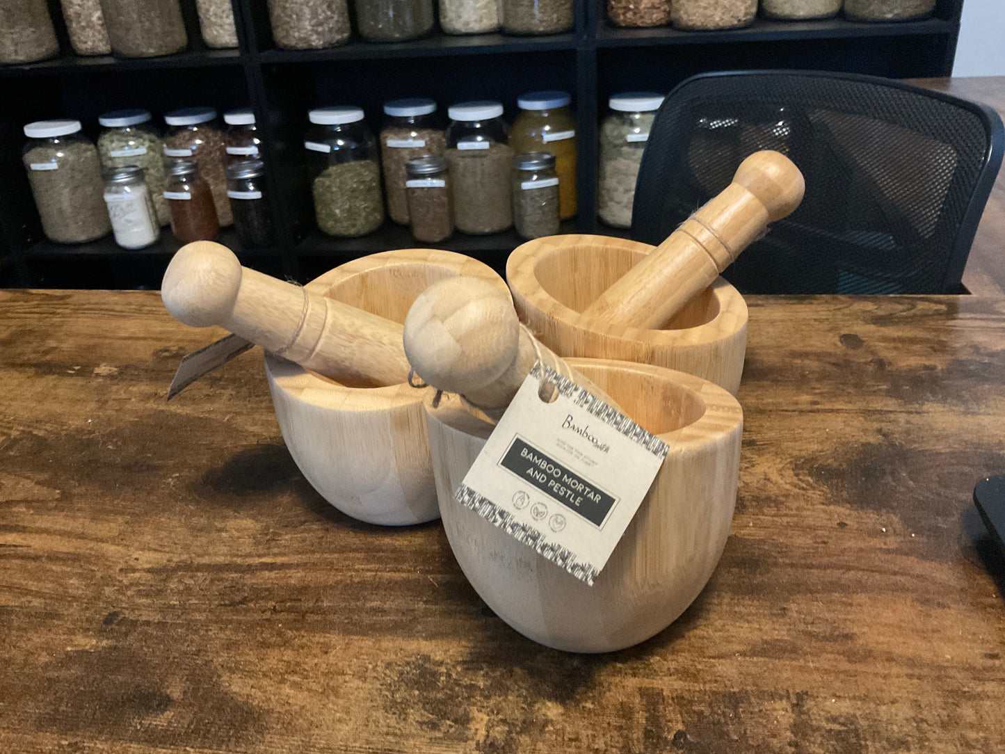 Bamboo Morter and Pestle
